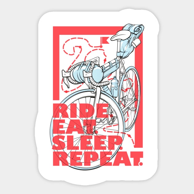 Ride. Eat. Sleep. Repeat. Sticker by Rover